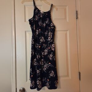 Nine Britton Halter Blue Midi Sundress